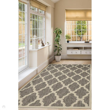 Flatweave Gel Trellis Steel Grey Rug-Melrose-Rug Love - The Most Loved Rug Store